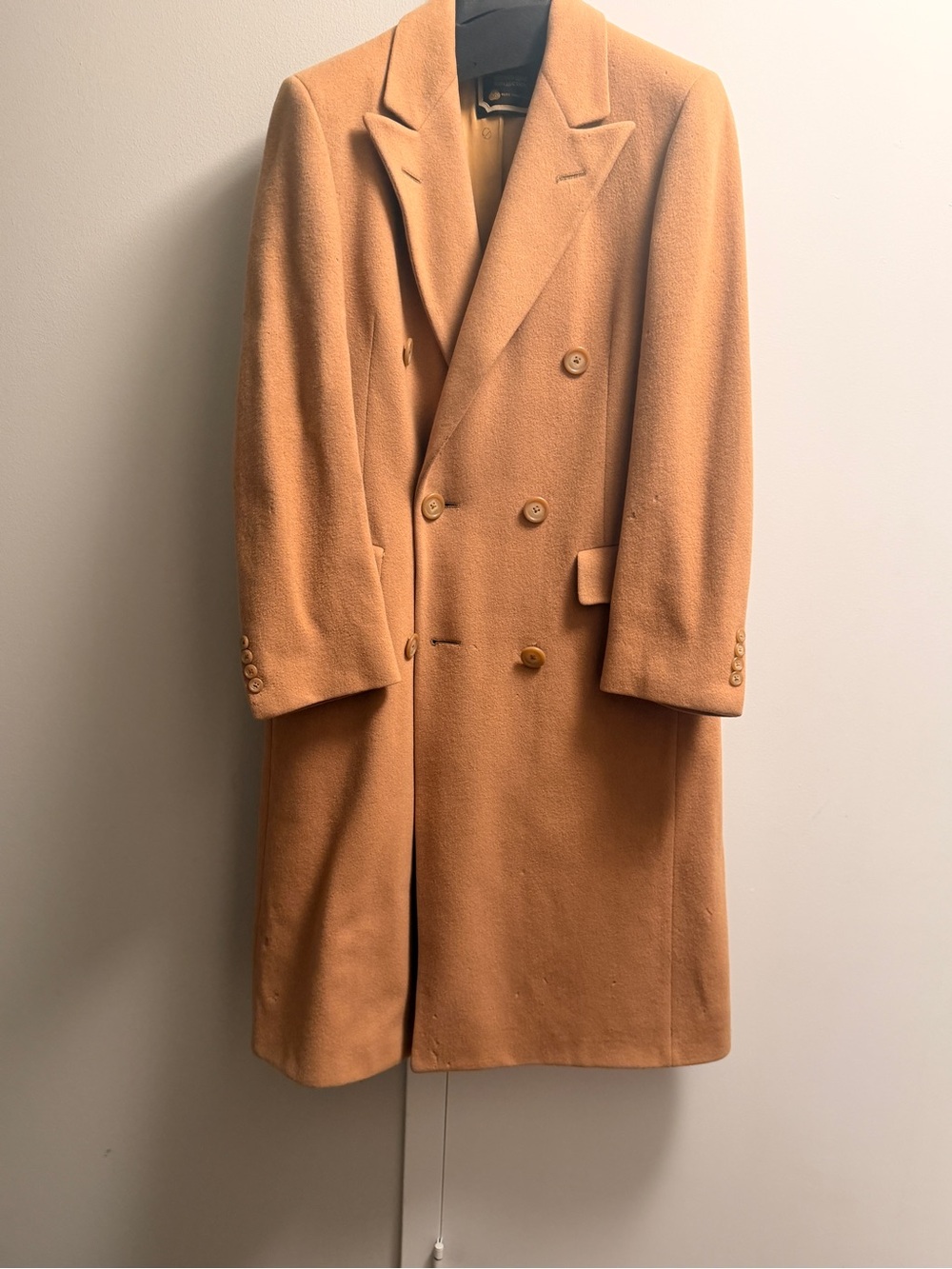 Dior Men's Double-Breasted Tan Pea Coat